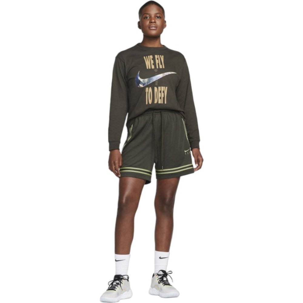 Nike Women's Fly Crossover Basketball Shorts Size M Small Dark Olive Green NWT - Picture 9 of 9